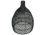 Refined Rattan Pendant Lampshade - Black Boho Lighting Cover